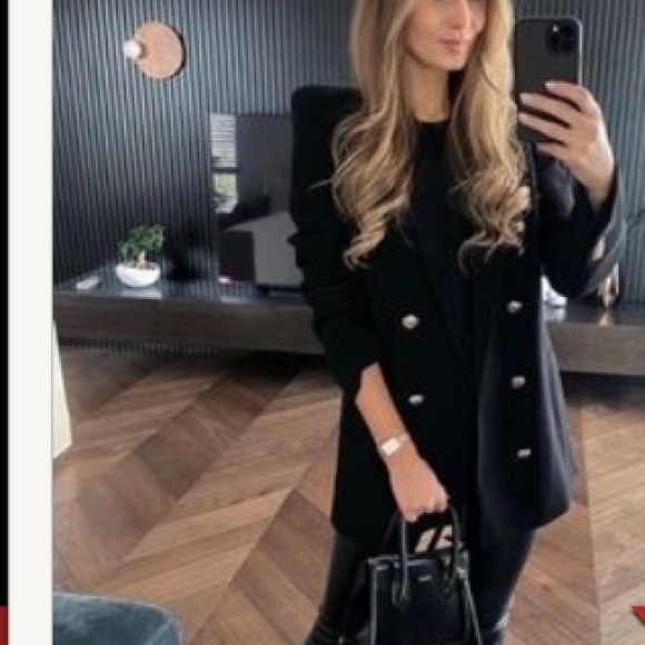 Zara shoulder pad doble breasted blazer - Picture 12 of 12